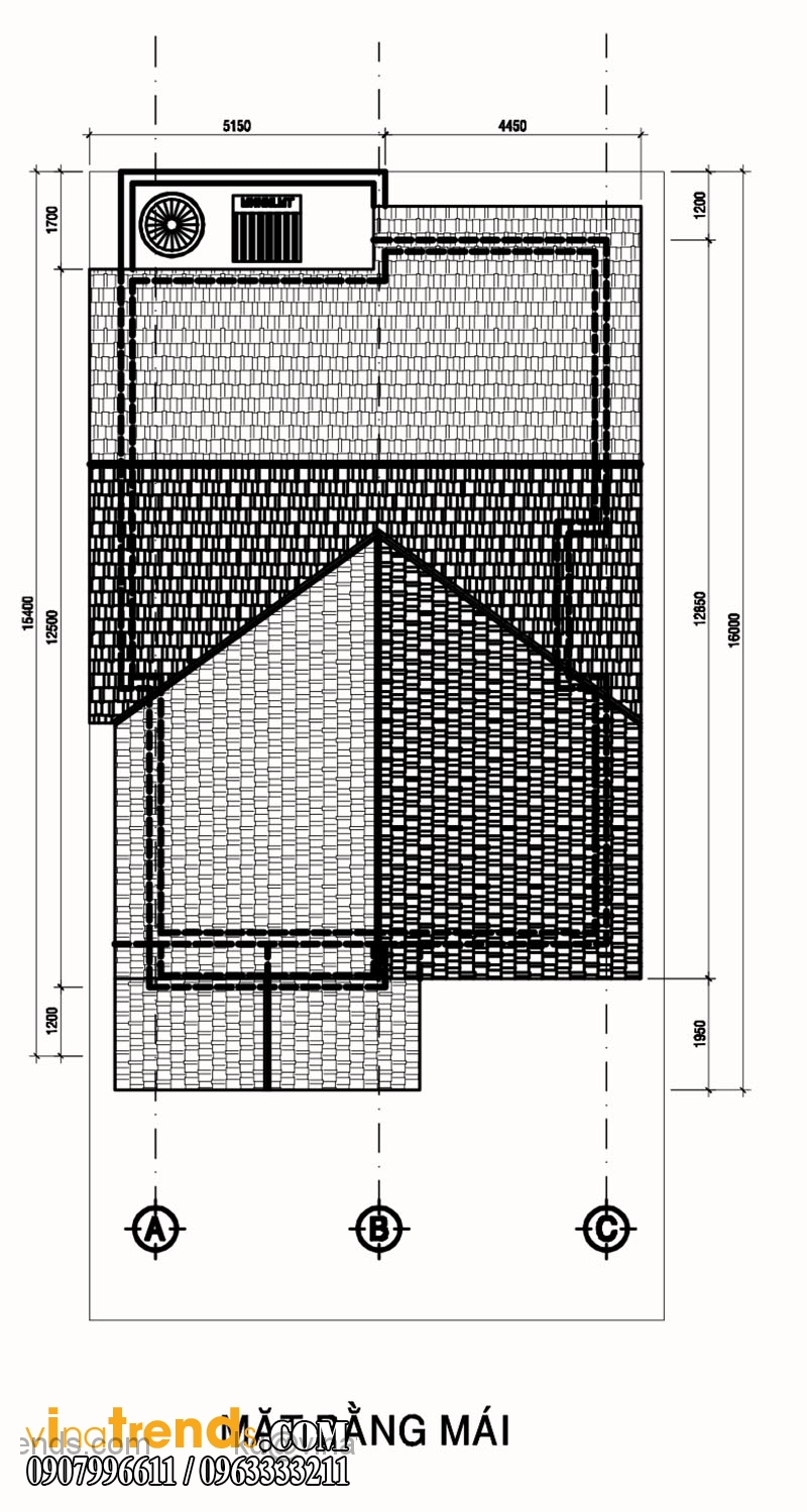 mat bang biet thu 2 tang 140m2 1 Mẫu biệt thự 2 tầng mái thái hiện đại 10x15,5m chuẩn phong thủy thuận lợi làm ăn