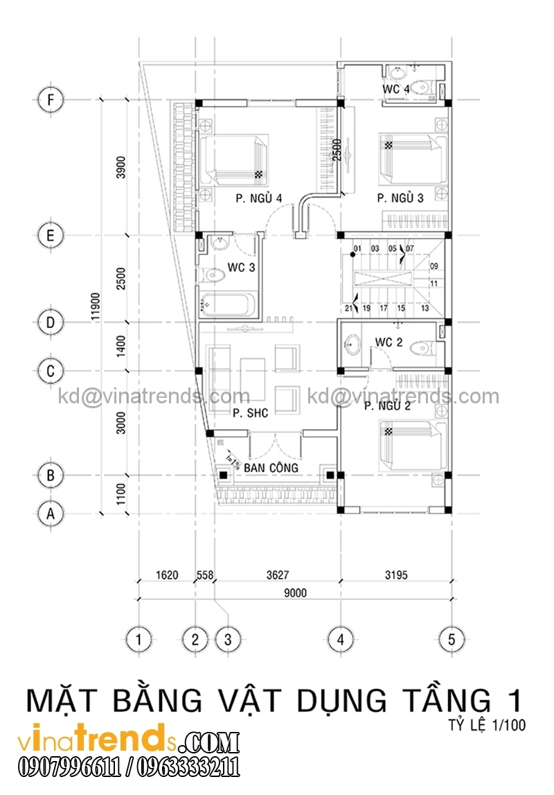 ban thiet ke biet thu pho tan co dien 2 tang 9x14m Mẫu thiết kế biệt thự 3 tầng đẹp long lanh anh Quang Tân Bình   BT300715A