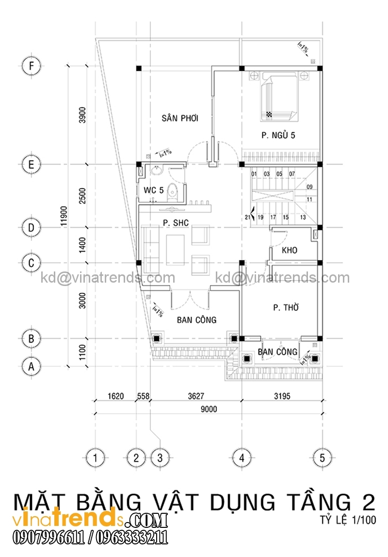 ban ve thiet ke biet thu pho tan co dien 2 tang 9x14m Mẫu thiết kế biệt thự 3 tầng đẹp long lanh anh Quang Tân Bình   BT300715A