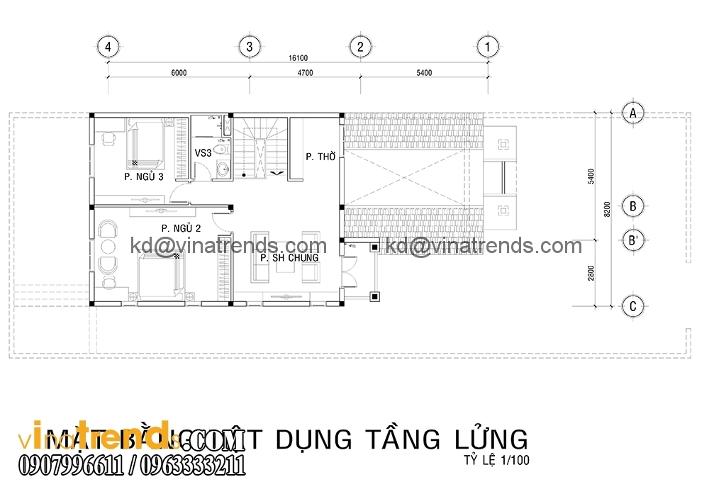 ban ve biet thu 2 tang dep 2 Mẫu thiết kế biệt thự nhà vườn 2 tầng 160m2 đẹp quá xá đẹp   BTV070815A