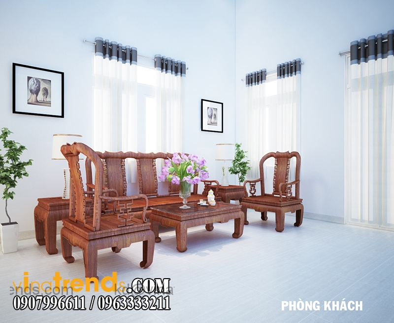 phong khach A Mãn nhãn mẫu thiết kế biệt thự 2 tầng hiện đại anh Khoa   Bình Chánh   BT050915A