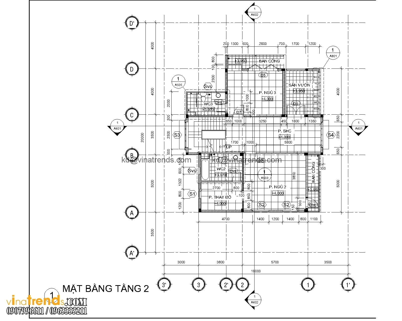 mat bang biet thu hien dai 3 tang 18x20m 7 Mẫu biệt thự đẹp 3 tầng hiện đại 18x20m chỉ muốn ở nhà của gia đình chú Tuấn ở Nha Trang