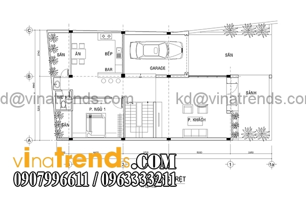 mb1 Bản vẽ biệt thự hiện đại 3 tầng đẹp 147m2 anh Dũng Bình Phước