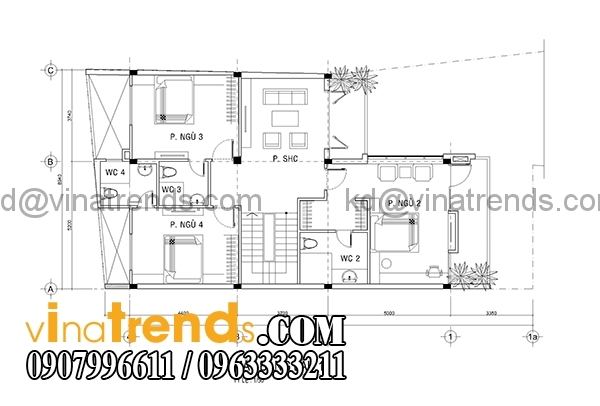 mb2 Bản vẽ biệt thự hiện đại 3 tầng đẹp 147m2 anh Dũng Bình Phước