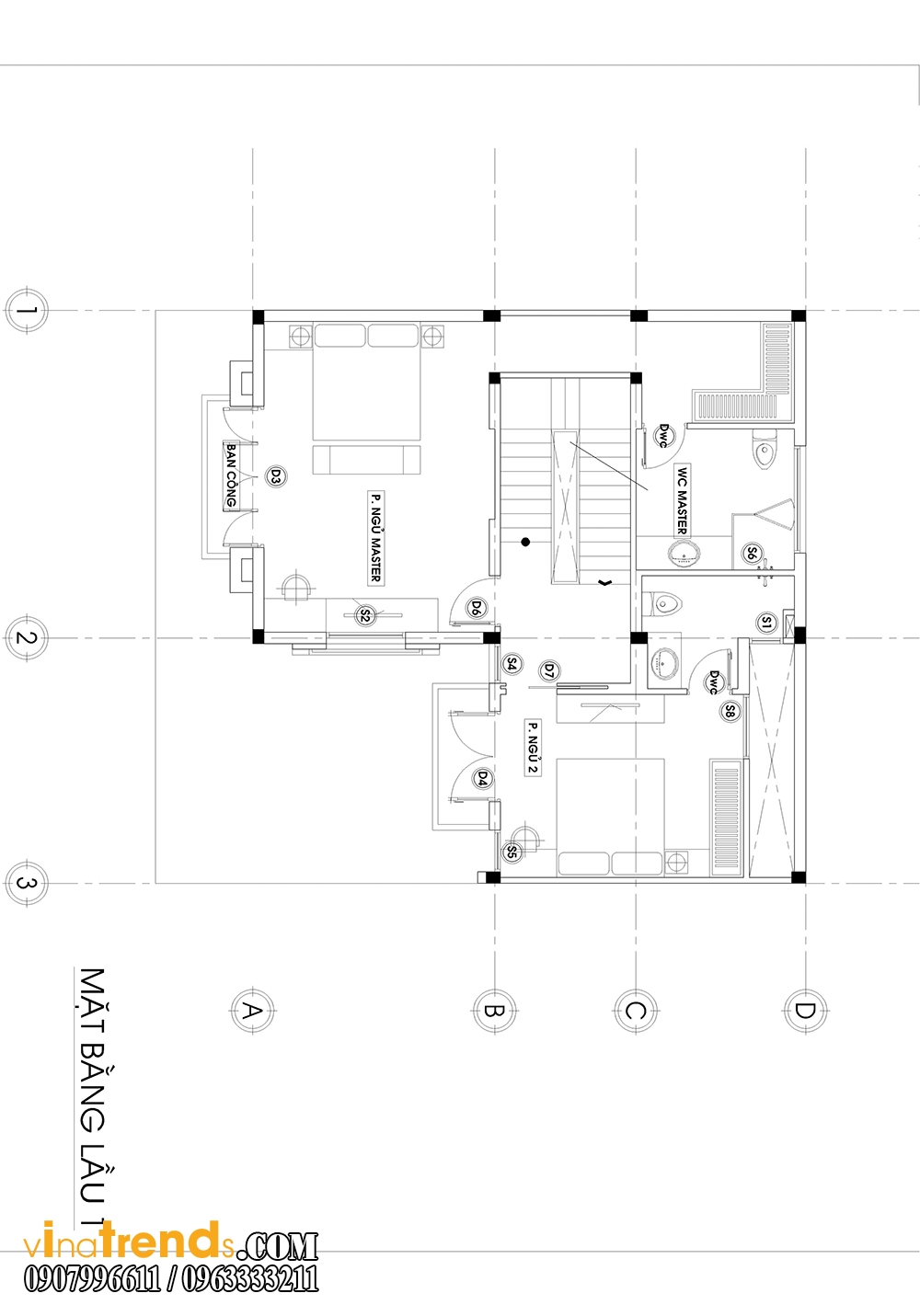 mb2 Trang trí nội thất gia đình nhà anh Cẩm ở Quận 7 kèm theo bản vẽ chi tiết