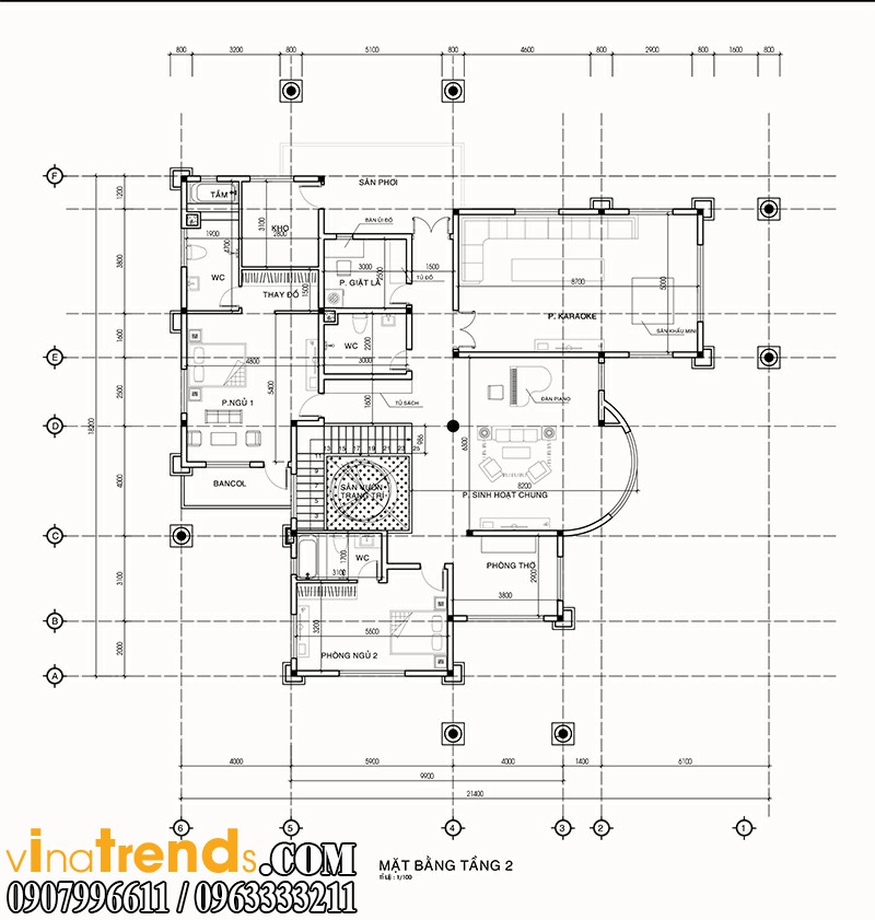 ban ve biet thu 2 tang tang2 ca mau mẫu nhà 2 tầng đẹp quy mô biệt thự sang trọng tại Cà Mau   BT100