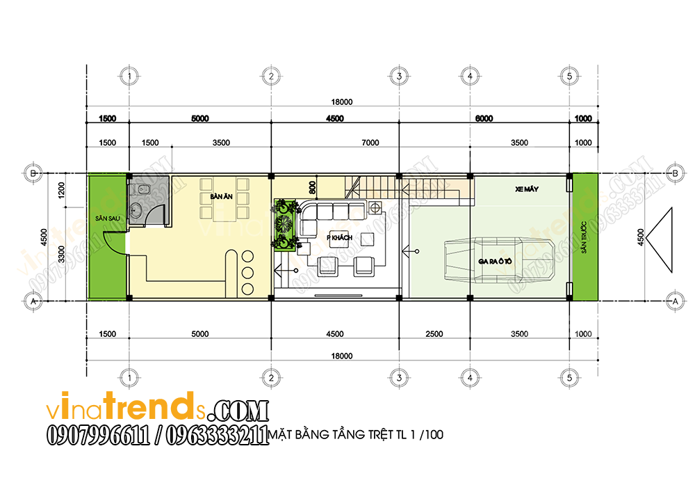 mb tang tret mau nha pho 3 tang 45x18m Xem mẫu nhà phố đẹp 3 tầng 4,5x18m chinh phục anh Long sau 1 tuần bàn giao