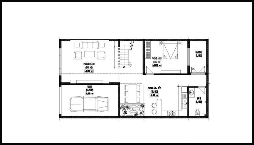 mb tang tret nha pho 3 tang mat tien 8m ngang 15m nha a tuan nha trang Mẫu biệt thự 3 tầng điểm nhấn mái lệch và sân thượng thu hút anh Tuấn hài lòng mỹ mãn