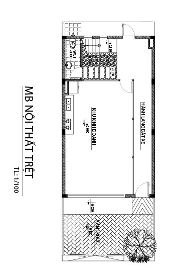 tret Mẫu nhà 3 tầng hiện đại 6,6x17m dùng thủ pháp tối ưu vừa ở vừa kinh doanh ở Biên Hòa