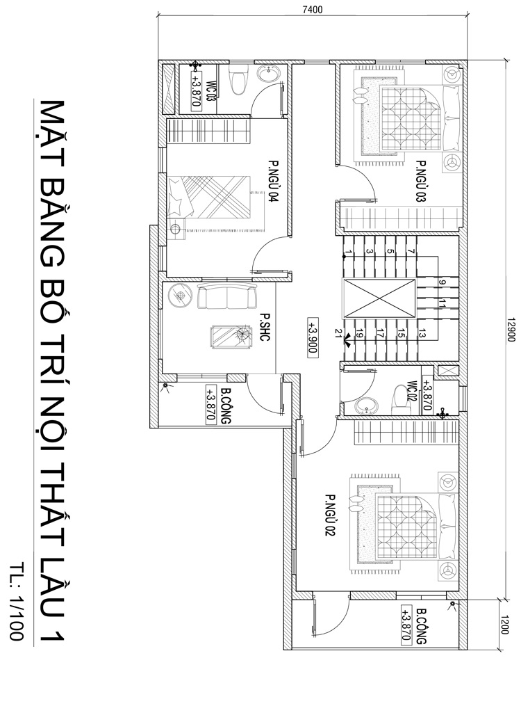 mb biet thu 3 tang 104m2 tang 1 Mẫu nhà đẹp 3 tầng chữ L 104m2 hiện đại Đơn Giản Ngoài   Ấn Tượng Trong ở Biên Hòa