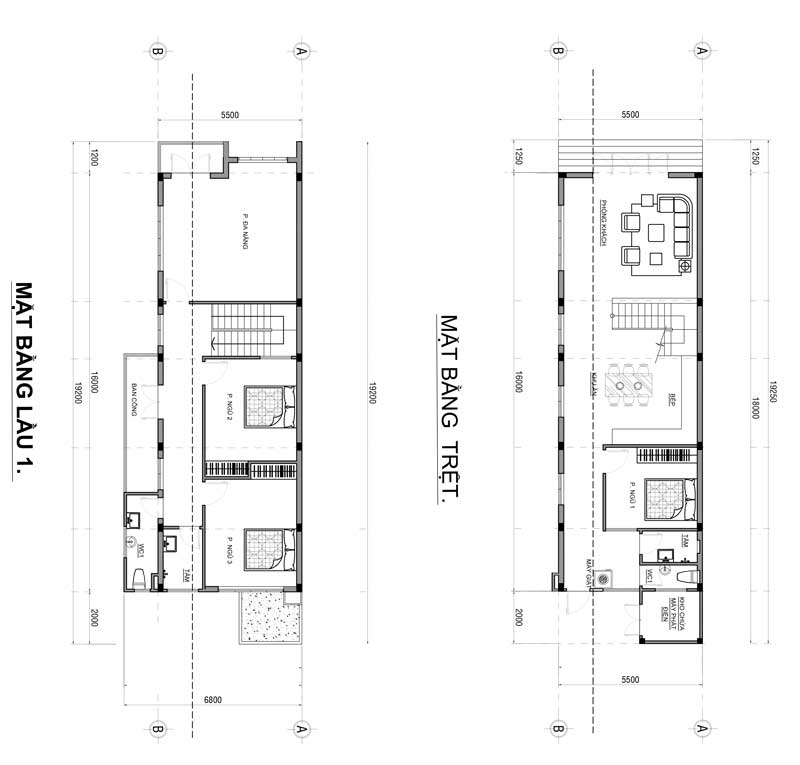 mau nha 2 tang hien dai 100m2 ơ bien hoa do cong ty xay dung vinatrends thiet ke 7 Kiến trúc mẫu nhà 2 tầng đẹp 5,5m dài 18m XỊN biệt thự hiện đại ở Đồng Nai