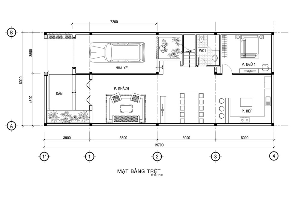 MB TRET Mẫu nhà 3 tầng mặt tiền 8x20m mái thái khang trang như một khách sạn ở Quận 1 Sài Gòn