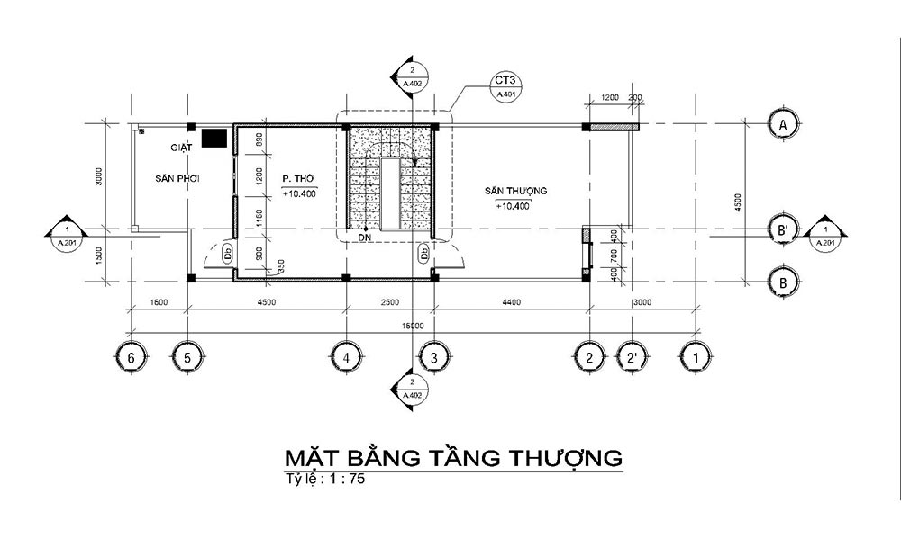 mat bang mau nha ong mat tien 45m 4 tang 4 Mẫu nhà ống mặt tiền 4,5m 4 tầng dài 16m tất cả các phòng điều rộng thoáng mát ở Quận 7