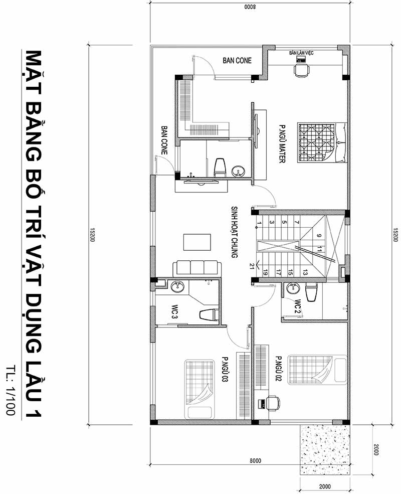 mau nha biet thu 3 tang co ham de xe do vinatrends cong ty xay dung tai dong nai thiet ke 8 Bản vẽ mẫu nhà biệt thự 3 tầng hiện đại 8x16m có hầm gara ô tô nhà anh Giang ở Hồ Chí Minh