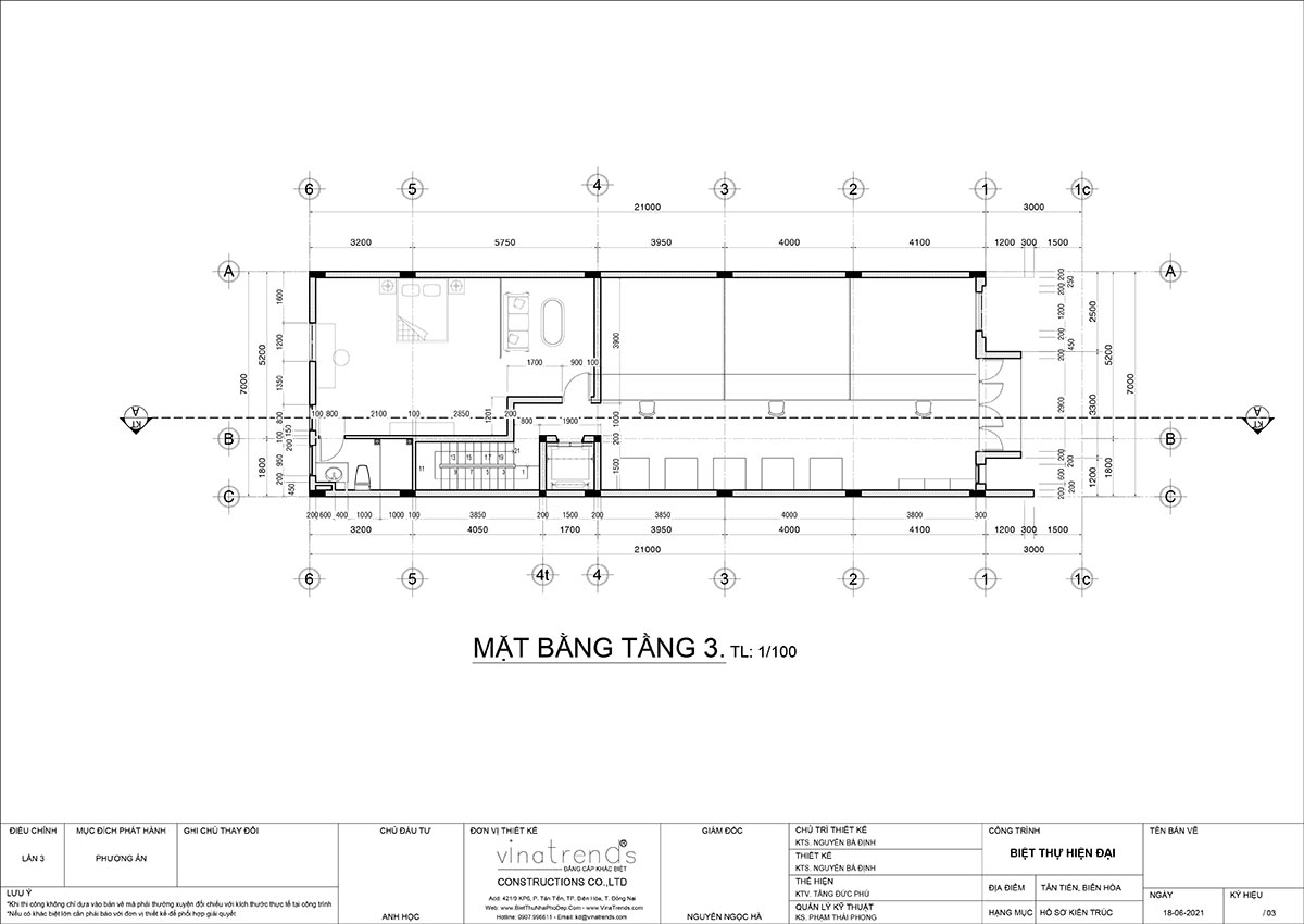 mat bang cong nang nha 3 tang hien dai ket hop kinh doanh 1 1 Mẫu nhà phố 3 tầng mặt tiền 7m kết hợp kinh doanh Golf 3D gồm 12 phòng tập hứa hẹn đắt khách