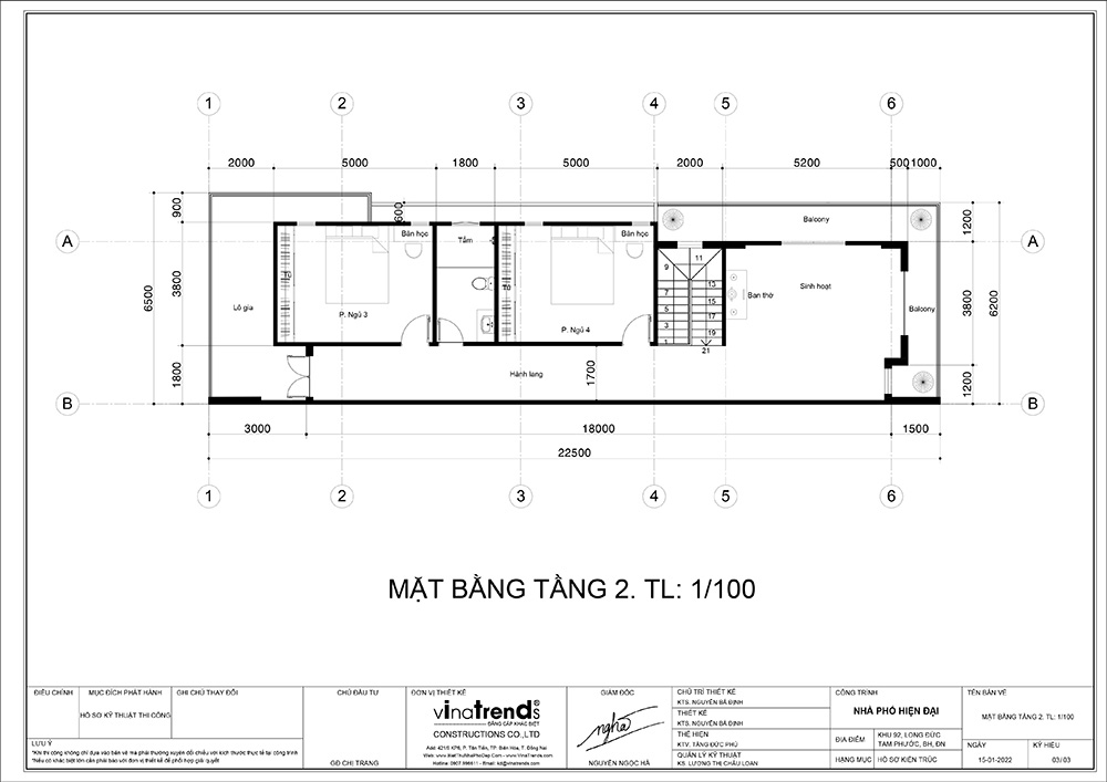 mat bang tang 2 nha 2 tang 4 phong ngu Mẫu nhà 2 tầng đẹp 4 phòng ngủ 5x21m có 3 P Án mái chủ nhà khó lòng lựa chọn