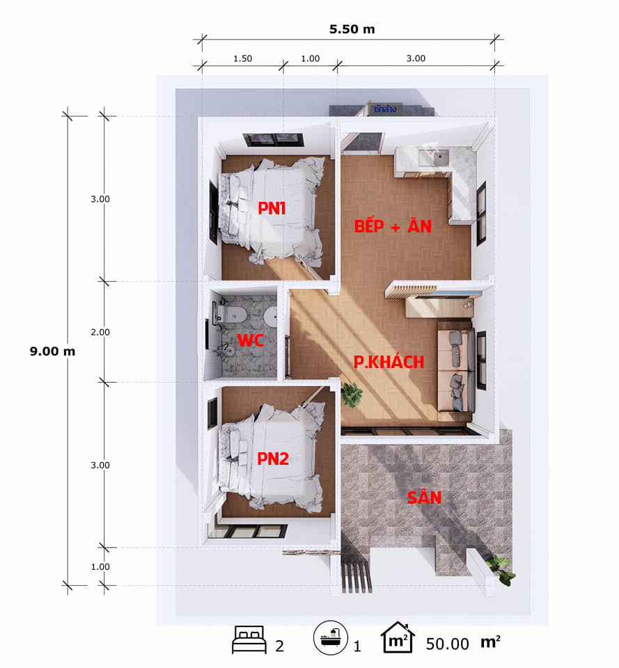 mat bang nha 1 tang 2 phong ngu hien dai dep 20+ mẫu nhà 1 tầng đẹp nhất có mặt bằng 2 3 4 phòng ngủ đáng xây liền tay